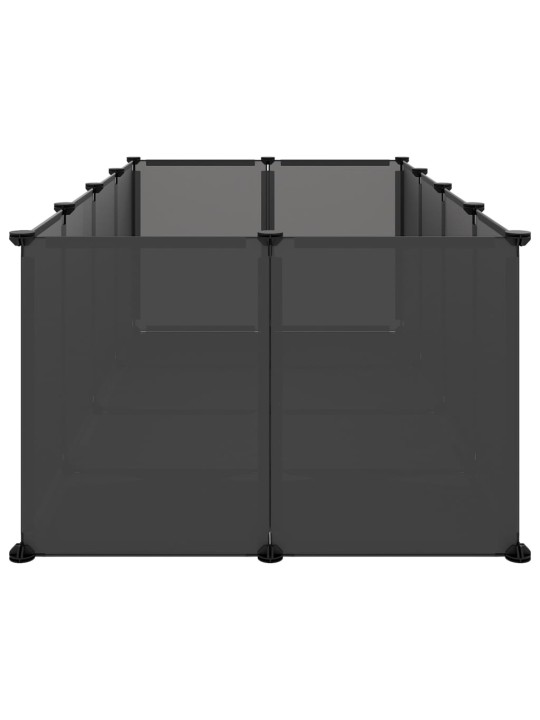 Klec pro malá zvířata černá 144 x 74 x 46,5 cm PP a ocel