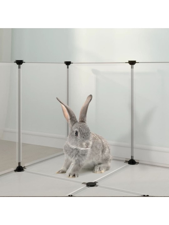 Klec pro malá zvířata průhledná 144 x 74 x 46,5 cm PP a ocel