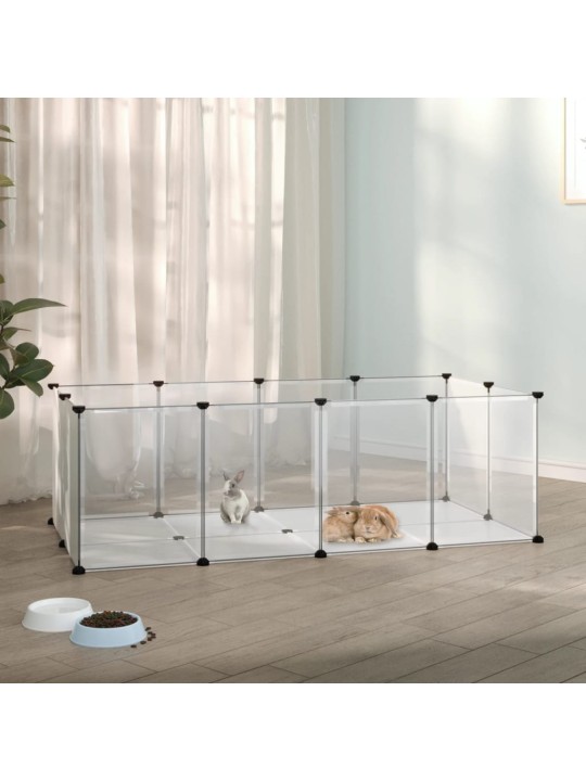 Klec pro malá zvířata průhledná 144 x 74 x 46,5 cm PP a ocel
