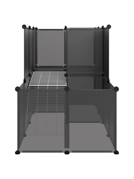 Klec pro malá zvířata černá 142 x 74 x 93 cm PP a ocel