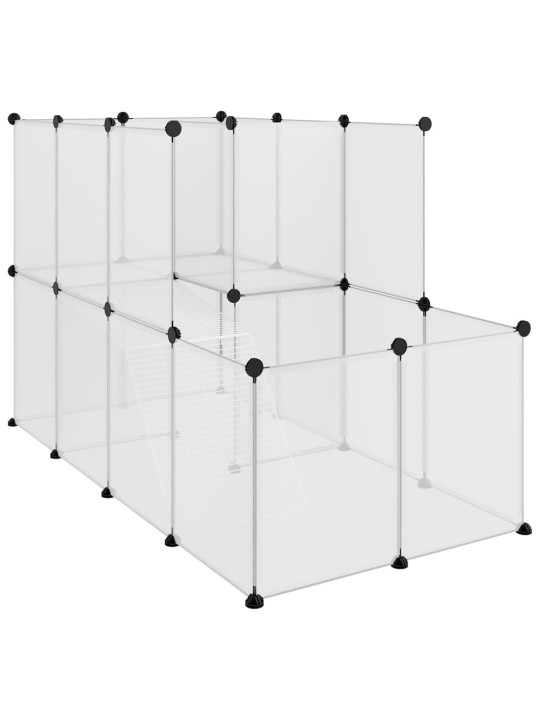 Klec pro malá zvířata průhledná 142 x 74 x 93 cm PP a ocel