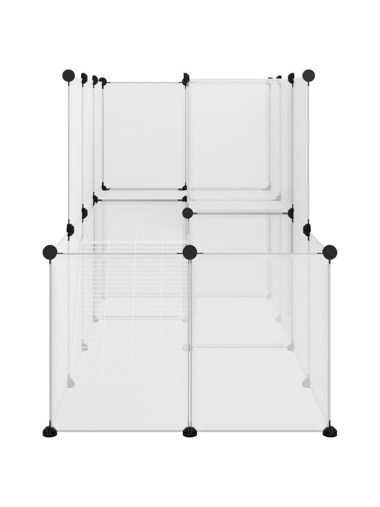 Klec pro malá zvířata průhledná 142 x 74 x 93 cm PP a ocel