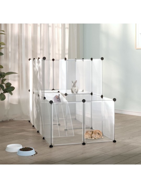 Klec pro malá zvířata průhledná 142 x 74 x 93 cm PP a ocel