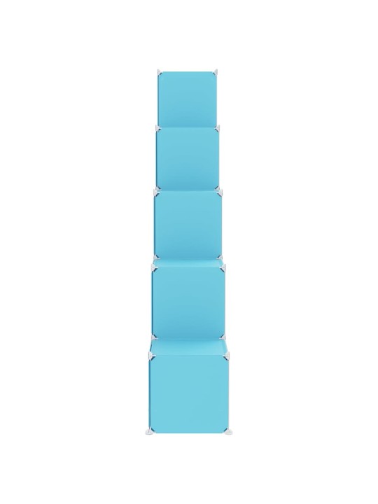 Dětská modulární skříň s 15 úložnými boxy modrá PP