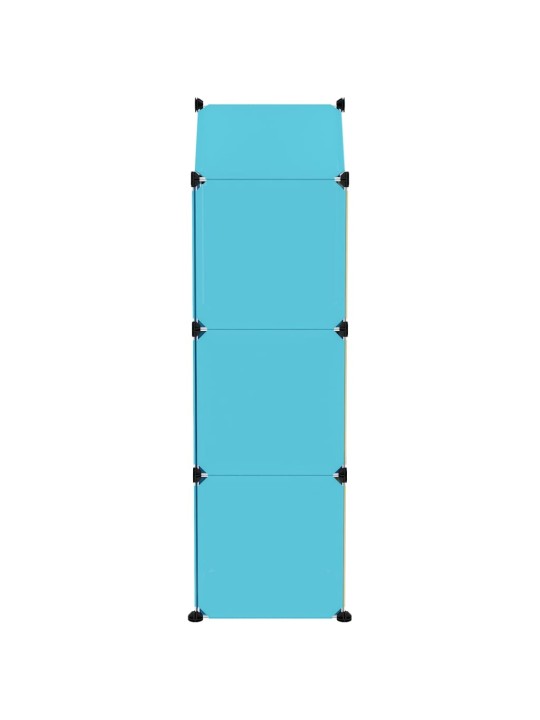 Dětská modulární skříň s 8 úložnými boxy modrá PP