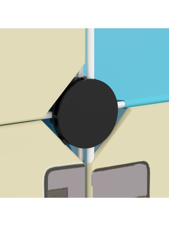 Dětská modulární skříň s 8 úložnými boxy modrá PP