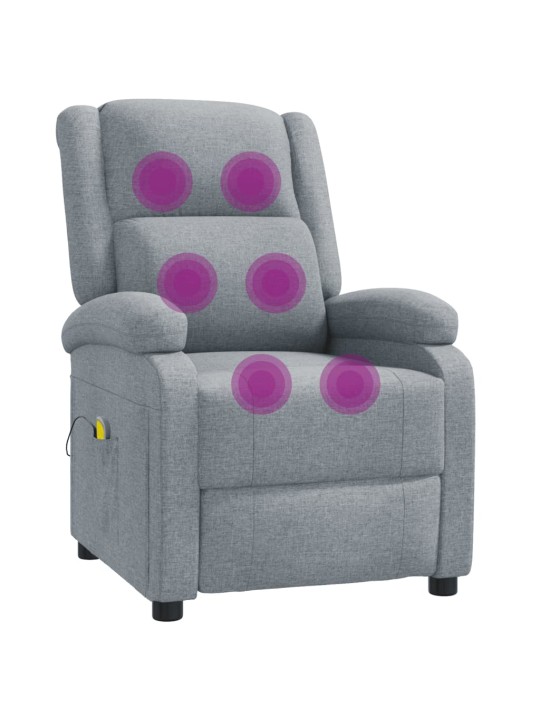 Masážní křeslo světle šedé textil