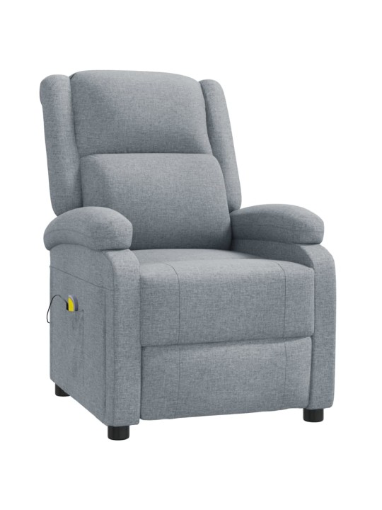 Masážní křeslo světle šedé textil