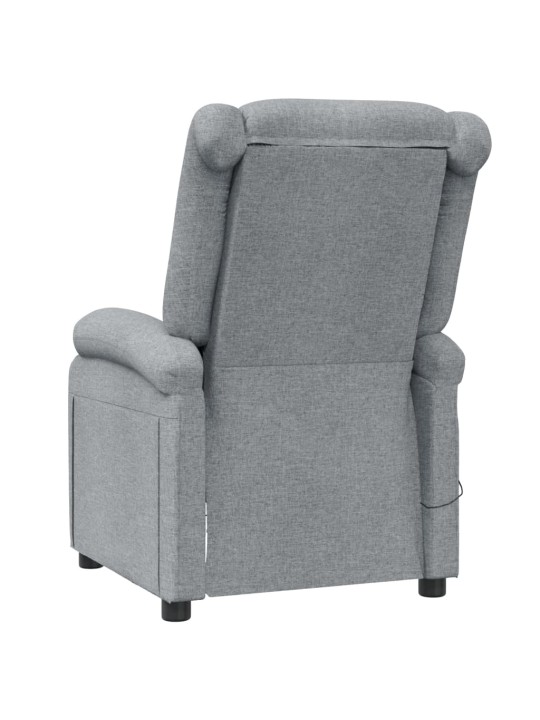 Masážní křeslo světle šedé textil