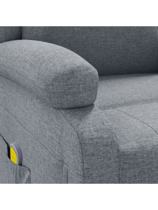 Masážní křeslo světle šedé textil