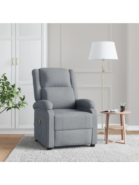 Masážní křeslo světle šedé textil