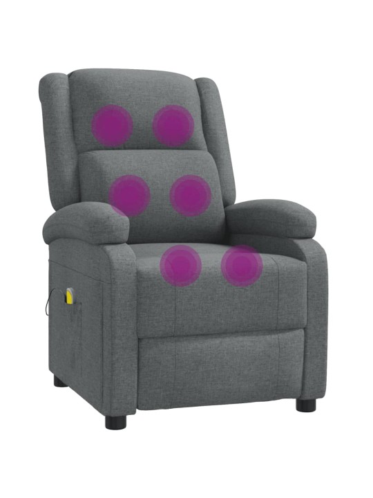 Masážní křeslo tmavě šedé textil