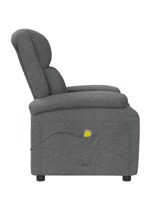 Masážní křeslo tmavě šedé textil