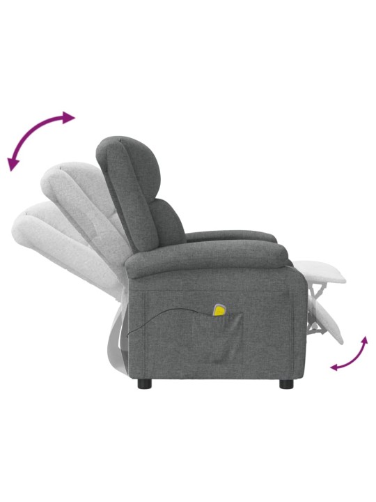 Masážní křeslo tmavě šedé textil