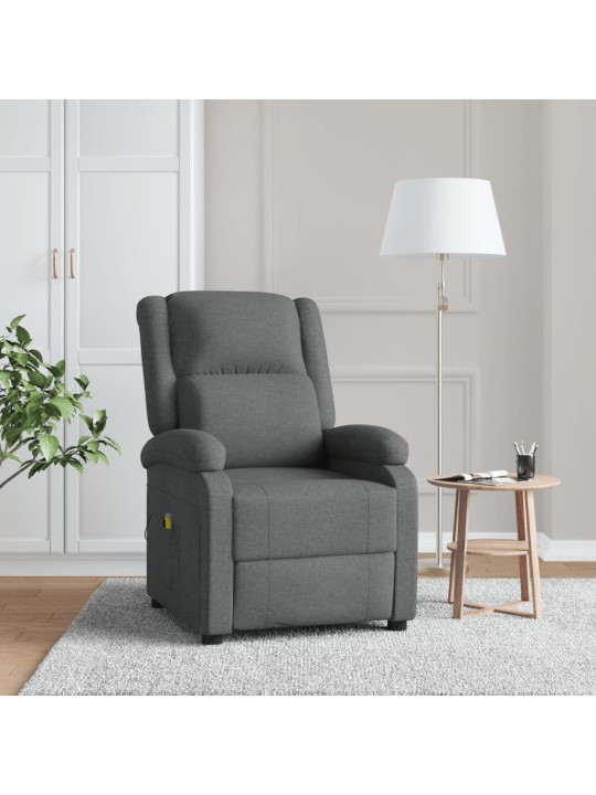 Masážní křeslo tmavě šedé textil