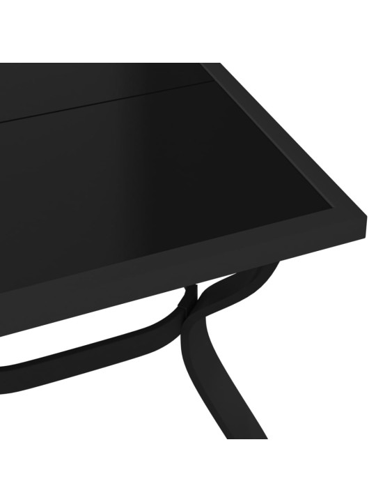 Zahradní stůl černý 180 x 80 x 70 cm ocel a sklo