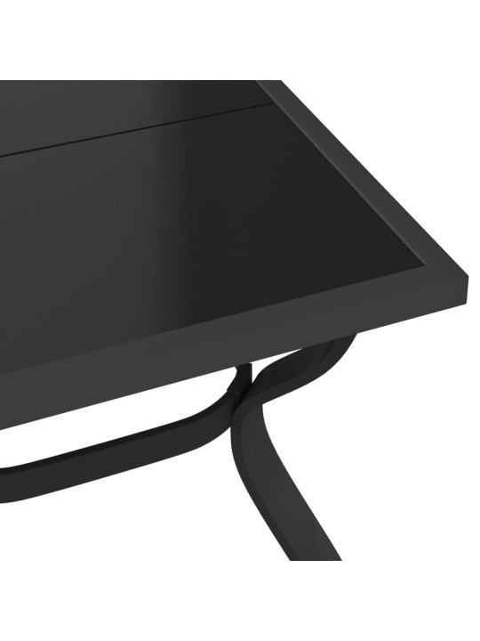 Zahradní stůl šedočerný 180 x 80 x 70 cm ocel a sklo