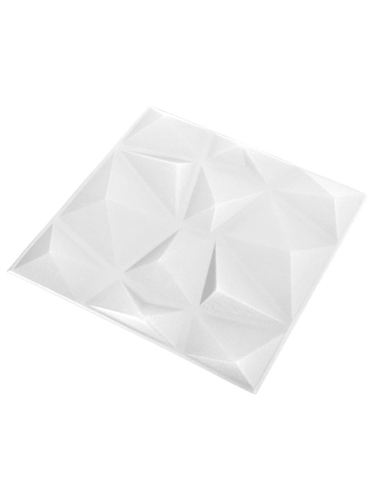 3D nástěnné panely 24 ks 50x50 cm diamond bílé 6 m²
