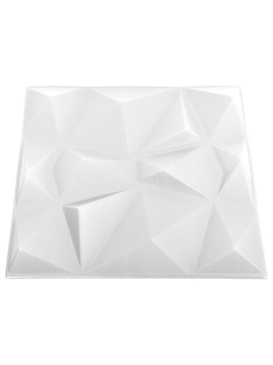 3D nástěnné panely 24 ks 50x50 cm diamond bílé 6 m²