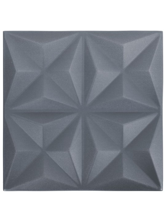 3D nástěnné panely 24 ks 50 x 50 cm origami šedé 6 m²