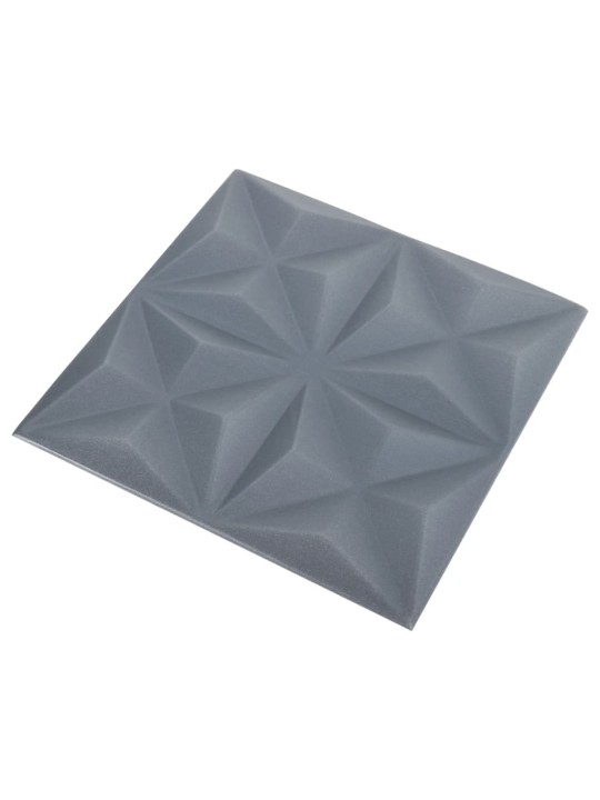 3D nástěnné panely 24 ks 50 x 50 cm origami šedé 6 m²
