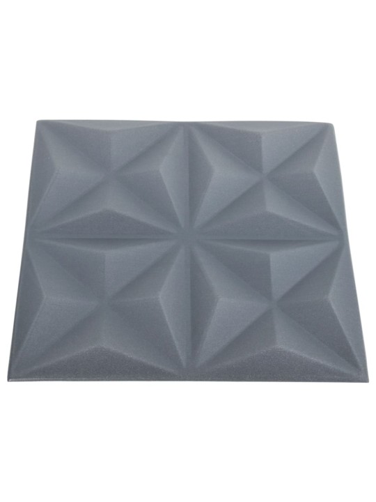 3D nástěnné panely 24 ks 50 x 50 cm origami šedé 6 m²