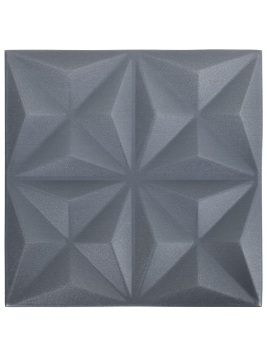 3D nástěnné panely 48 ks 50 x 50 cm origami šedé 12 m²