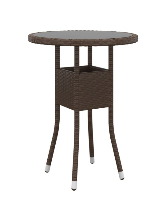3dílný zahradní bistro set polyratan a tvrzené sklo hnědý