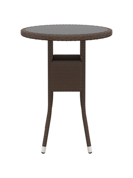 3dílný zahradní bistro set polyratan a tvrzené sklo hnědý