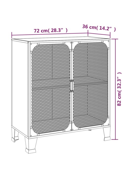 Úložné skříně 2 ks šedé 72 x 36 x 82 cm kov a MDF