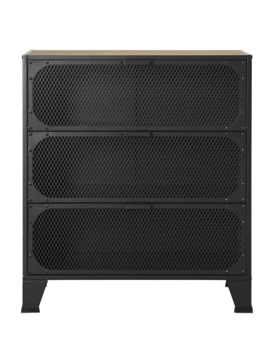 Úložné skříně 2 ks rustikálně hnědé 72 x 36 x 82 cm kov a MDF