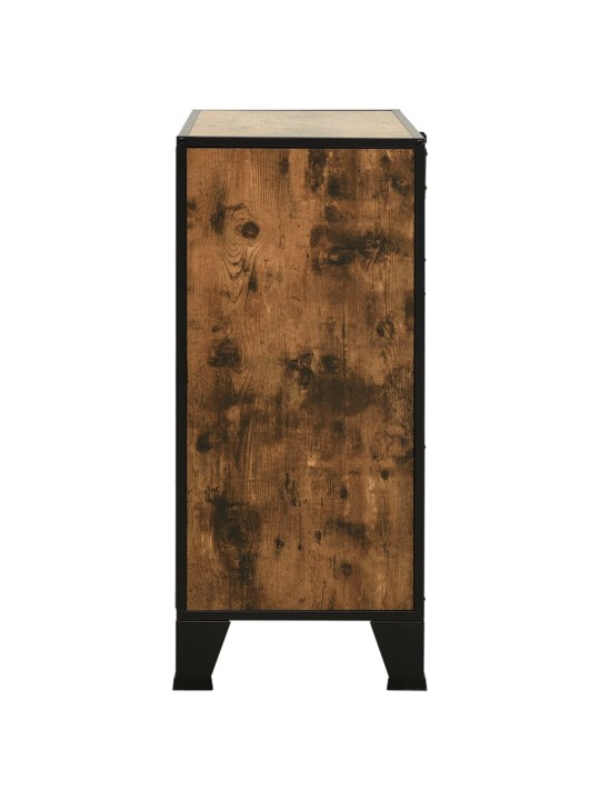 Úložné skříně 2 ks rustikálně hnědé 72 x 36 x 82 cm kov a MDF