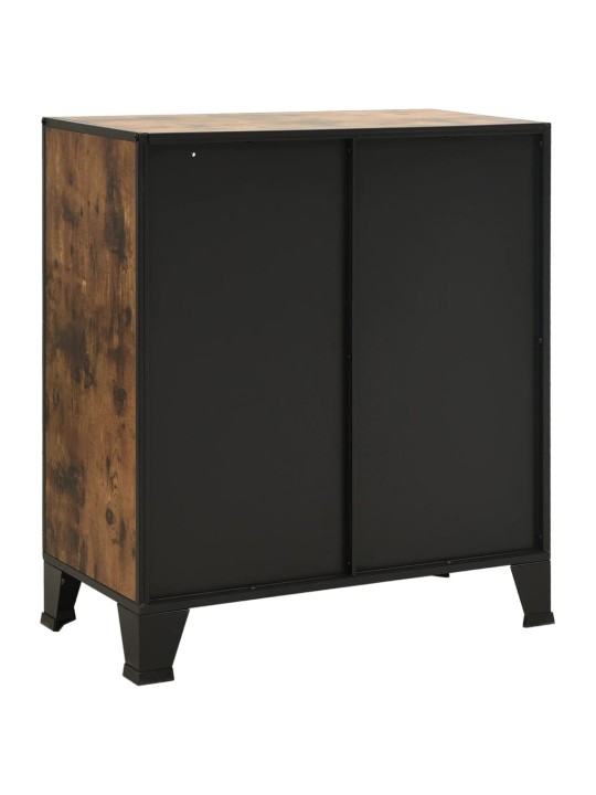 Úložné skříně 2 ks rustikálně hnědé 72 x 36 x 82 cm kov a MDF