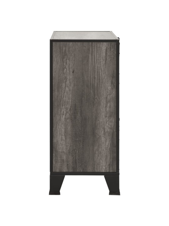 Úložné skříně 2 ks šedé 72 x 36 x 82 cm kov a MDF