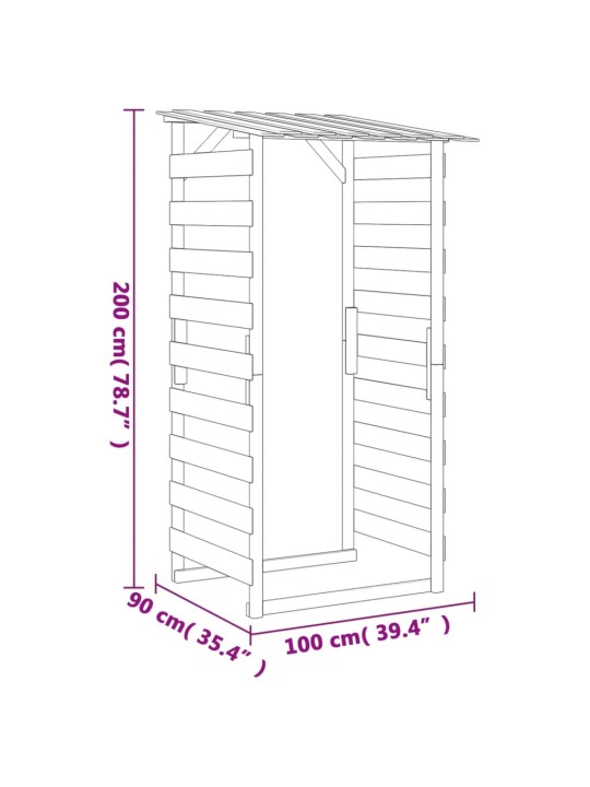Pergoly se střechou 3 ks 100x90x200 cm impregnovaná borovice