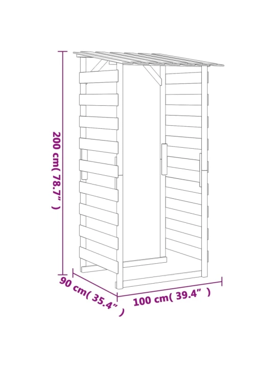 Pergoly se střechou 3 ks 100x90x200 cm impregnovaná borovice