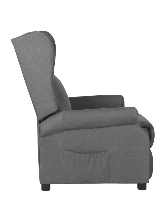 Polohovací křeslo světle šedé textil