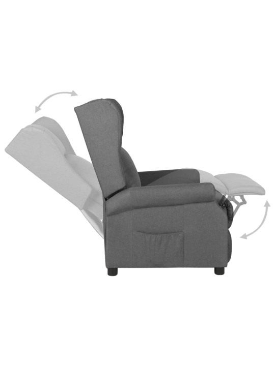 Polohovací křeslo světle šedé textil