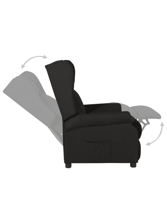 Polohovací křeslo černé textil