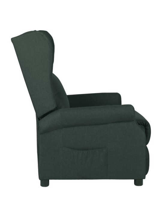 Polohovací křeslo tmavě zelené textil