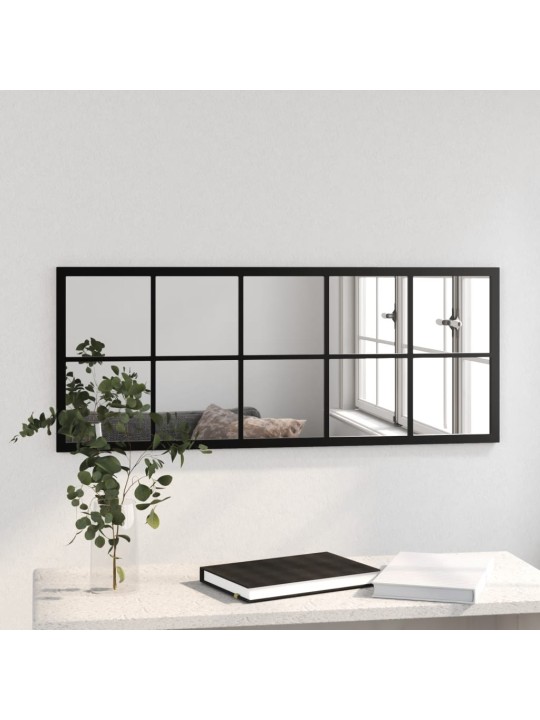 Nástěnné zrcadlo černé 100 x 40 cm kov