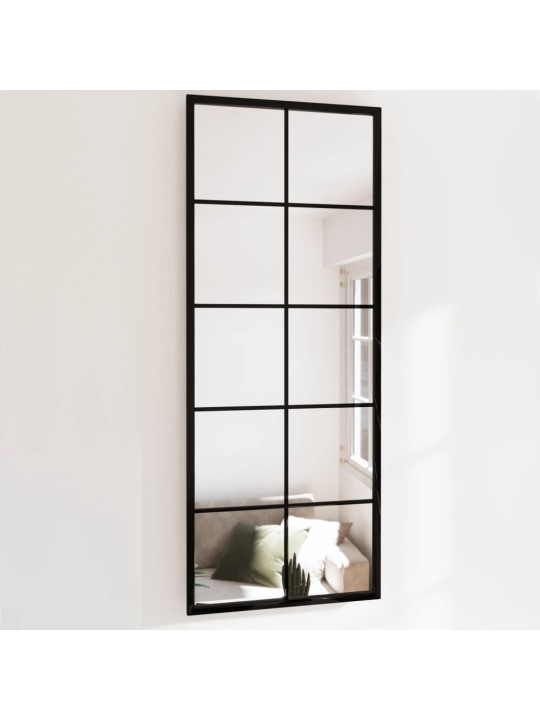 Nástěnné zrcadlo černé 100 x 40 cm kov