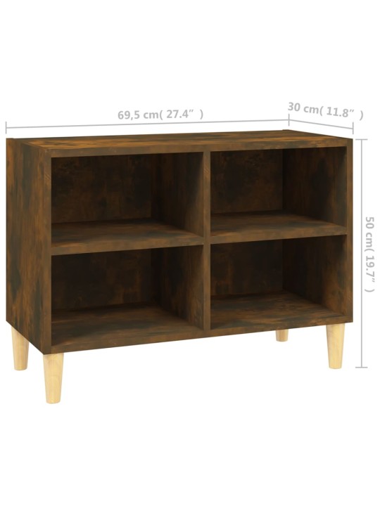 TV stolek masivní dřevěné nohy kouřový dub 69,5 x 30 x 50 cm