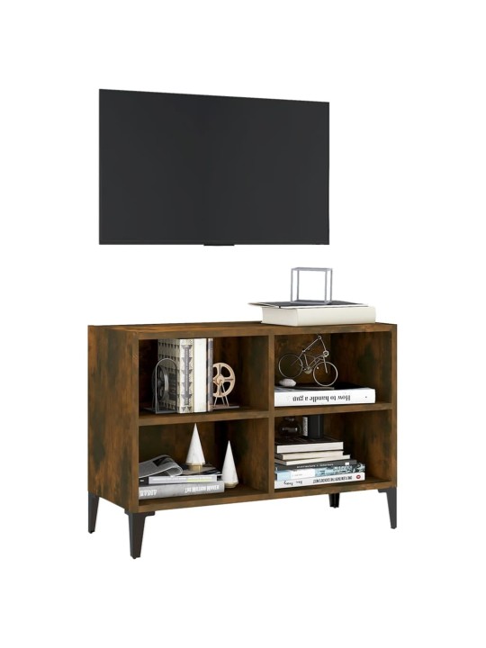 Tv stolek s kovovými nohami kouřový dub 69,5 x 30 x 50 cm
