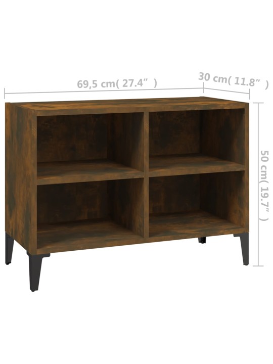 Tv stolek s kovovými nohami kouřový dub 69,5 x 30 x 50 cm