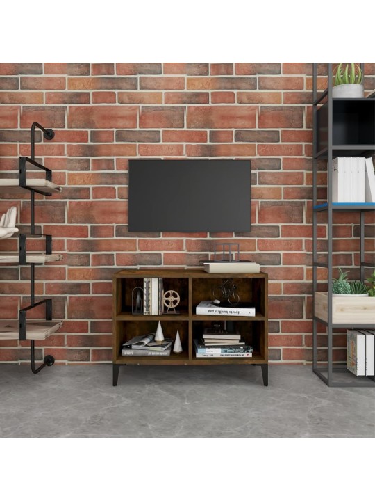 Tv stolek s kovovými nohami kouřový dub 69,5 x 30 x 50 cm