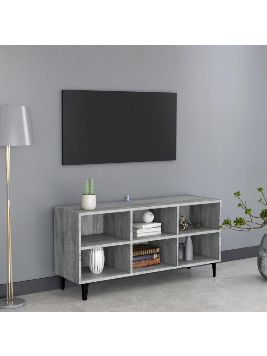 Tv stolek s kovovými nohami šedý sonoma 103,5 x 30 x 50 cm