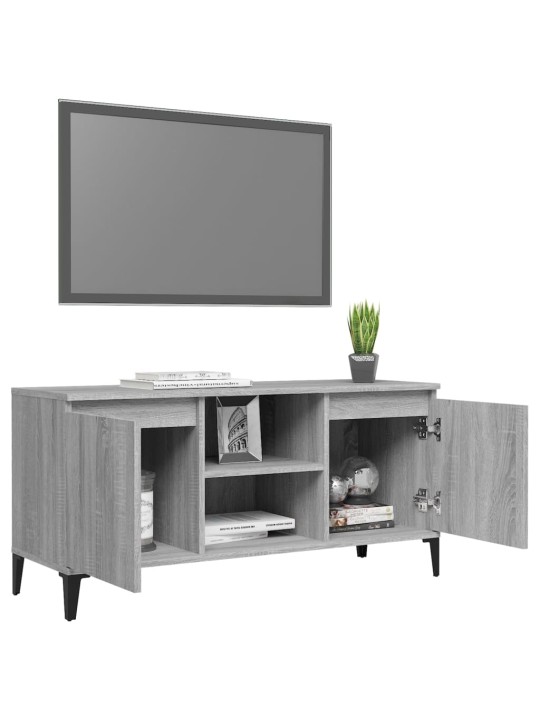 TV stolek s kovovými nohami šedý sonoma 103,5 x 35 x 50 cm