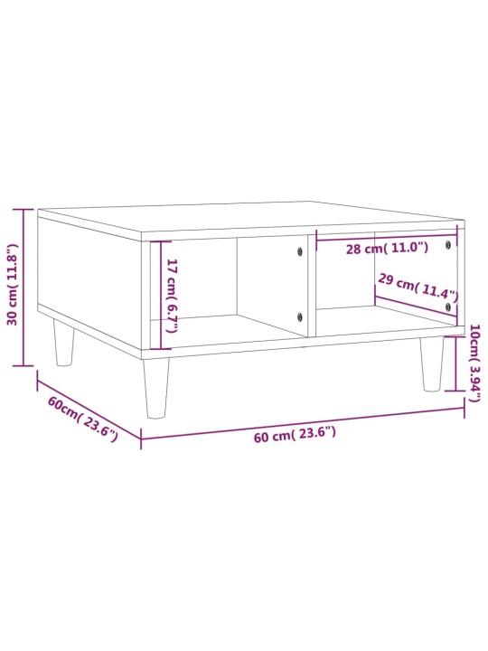 Konferenční stolek kouřový dub 60 x 60 x 30 cm kompozitní dřevo