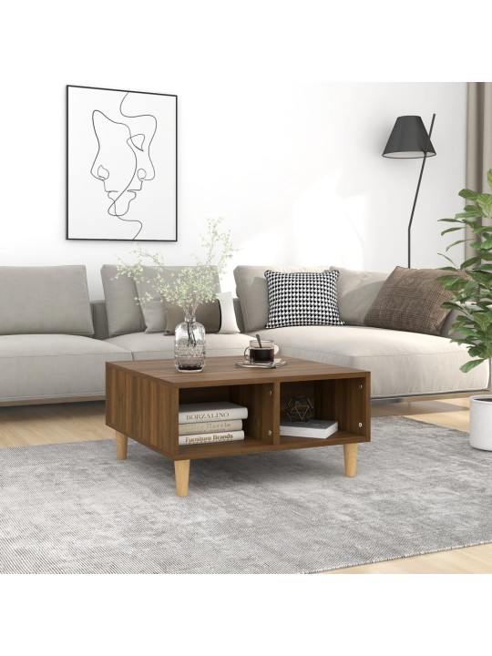 Konferenční stolek hnědý dub 60 x 60 x 30 cm kompozitní dřevo